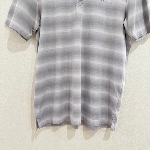 Travis Mathew Beach Camping Stripe Piqué Polo Grey White Short Sleeve Medium - Picture 6 of 14